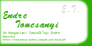 endre tomcsanyi business card
